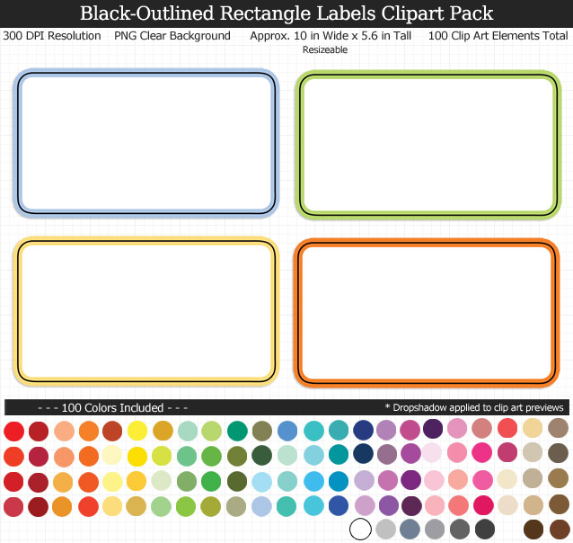 Love these rainbow label clipart for my binders and planner. 100 colors!