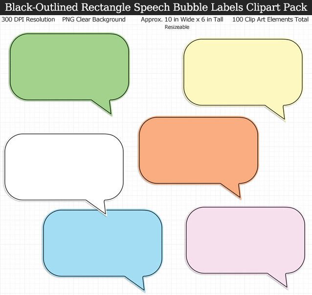 Love these rainbow speech bubble label clipart for my binders and planner. 100 colors!