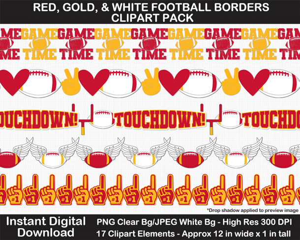 Love these fun football borders clipart! Go Chiefs!
