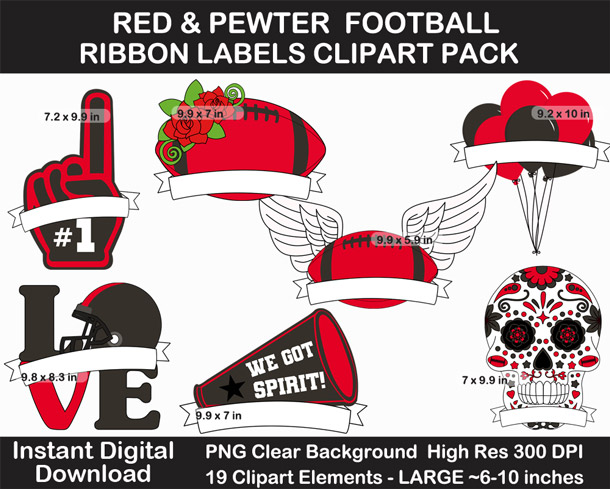 Love these fun Red and Pewter Football Ribbon Labels - Go Buccs!