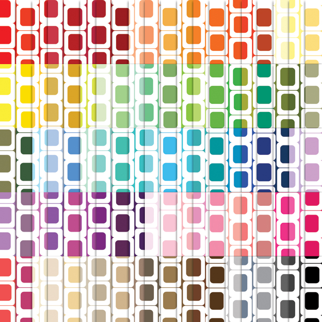 100 Colors Retro Rectangles Digital Paper Pack
