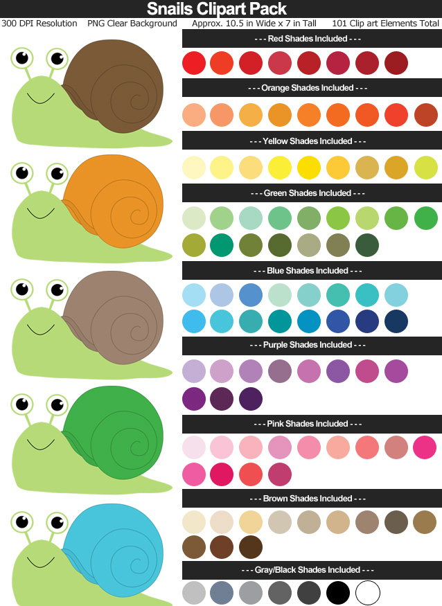 Snails Clipart Pack