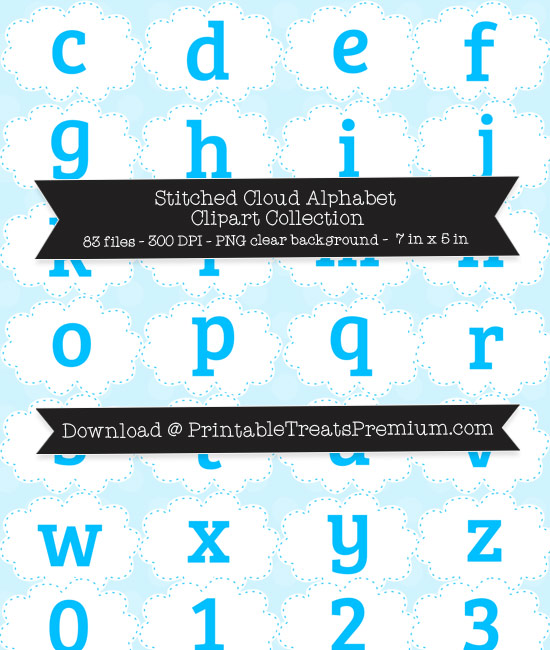 Download Stitched Cloud Alphabet Clipart Collection