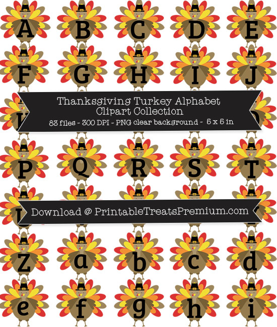Printable Thanksgiving Turkey Alphabet Letters, Numbers, Punctuation - DIY Thanksgiving Sign