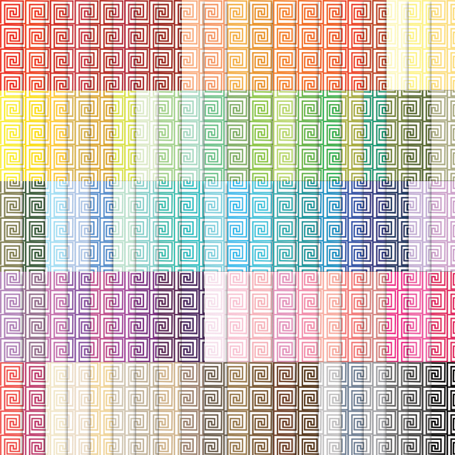 100 Colors White Background Greek Key Digital Paper Pack