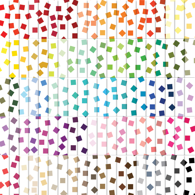 100 Colors White Background Square Confetti Digital Paper Pack